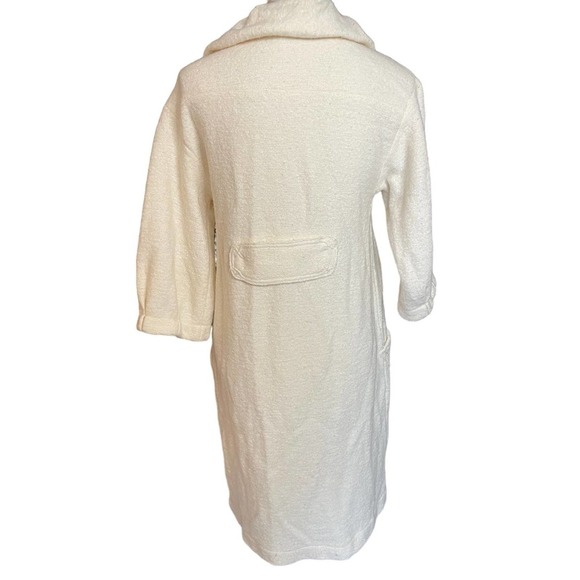 Semantiks Womens Snap Button Sweater Duster 3/4 Sleeve Pockets Size XS Cream - Picture 2 of 13